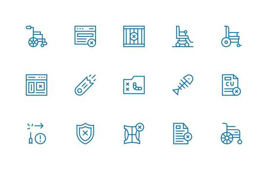 15 Icons for Invalid in Regular Line Format Neat Icon Set vector