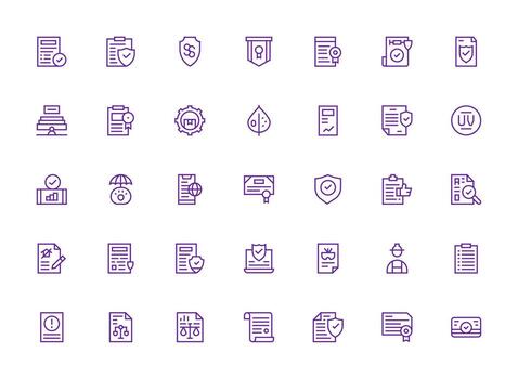35 regular limpiar línea vectores para conformidad tema completamente editable icono conjunto para web