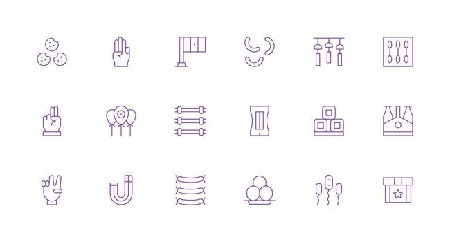 18 Minimal Line Icons for Three Graphics Essential Icon Collection vector