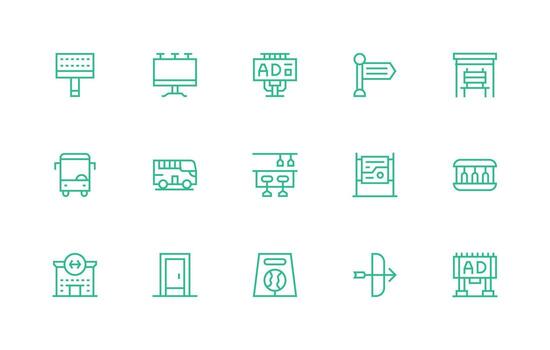15 Icons for Transit in Regular Line Format Fully Editable Icon Set for Web vector