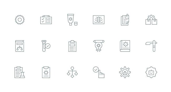 mínimo línea estilo procedimiento íconos con 18 vectores bien estructurado íconos para creativo utilizar