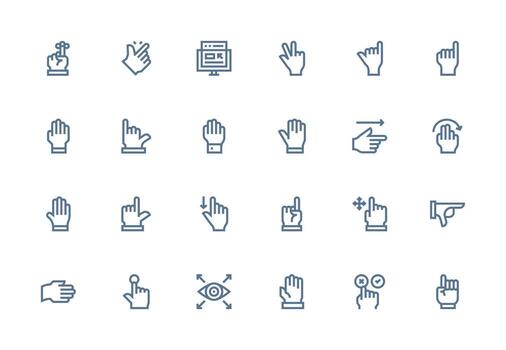 Cursor Icon Collection with 24 Thick Line Line Designs Interface Icons for Daily Use vector