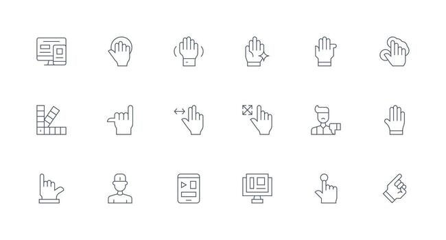 ux incluso 18 mínimo línea ilustraciones alta resolución íconos para ninguna plataforma vector