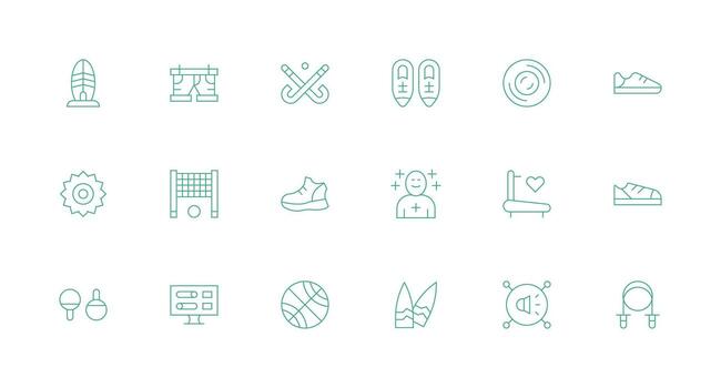 activo visual paquete conteniendo 18 mínimo línea íconos icono conjunto para web vector