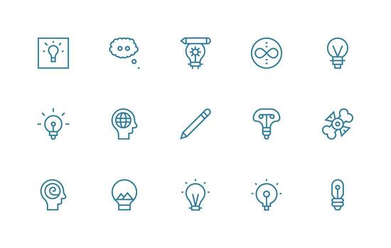 15 íconos para concepto en regular línea formato icono conjunto para web vector