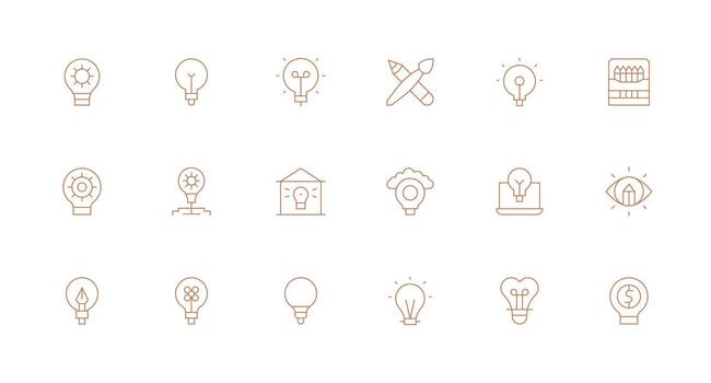 creatividad conjunto con 18 mínimo línea íconos interfaz íconos para diario utilizar vector