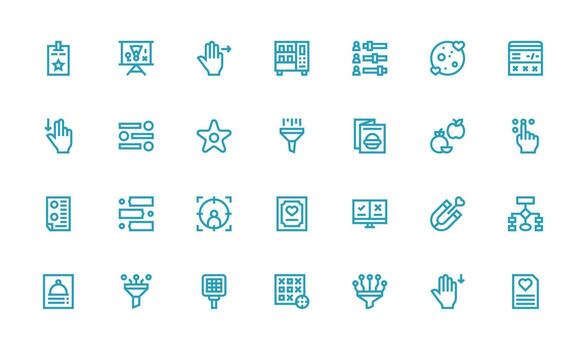 Bold Line Style Selection Icons with 28 Vectors Complete Icon Set for Mobile Apps