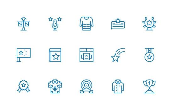 15 Regular Line Icons for Top Graphics Basic Icon Series vector