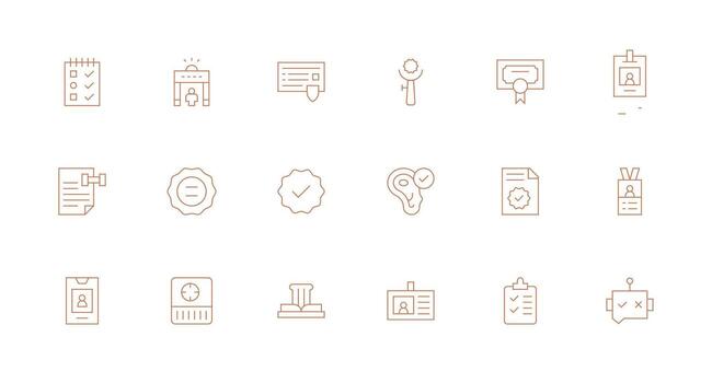 18 Minimal Line Vectors for Verification Theme Basic Icon Series