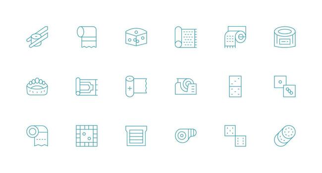 Roll Visual Pack containing 18 Minimal Line Icons Customizable Icon Series for Mobile Screens vector