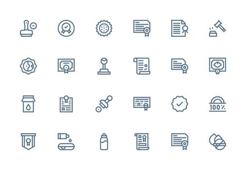 Seal Visual Pack containing 24 Thick Line Line Icons Neatly Designed Icons for Web Platforms vector