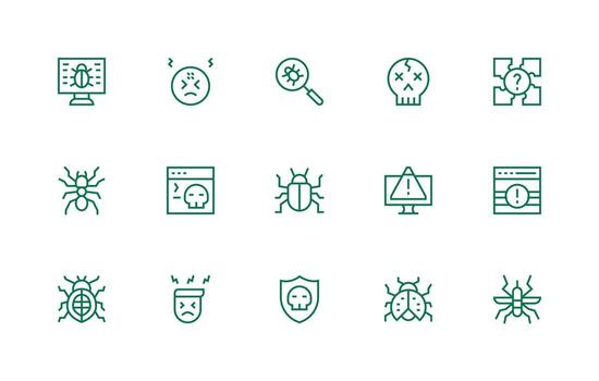 regular línea estilo error íconos con 15 vectores de uso múltiple icono diseño paquete