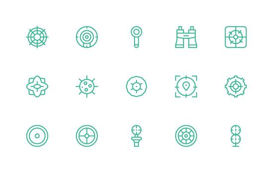 Regular Line Icons from Scope Set with 15 Vectors Complete Icon Bundle for Web Design