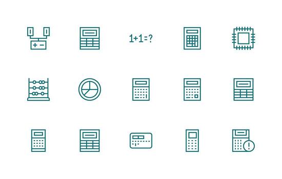 15 Regular Line Icons for Arithmetic Graphics Icons Built for Visual Consistency Pack vector