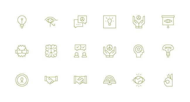 Understanding Visual Pack containing 18 Minimal Line Icons Icon Pack for UI vector