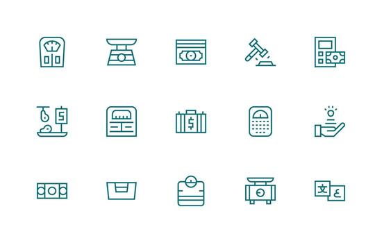 15 Icons for Pound in Regular Line Format Scalable Icons for Cross-Platform Interfaces vector
