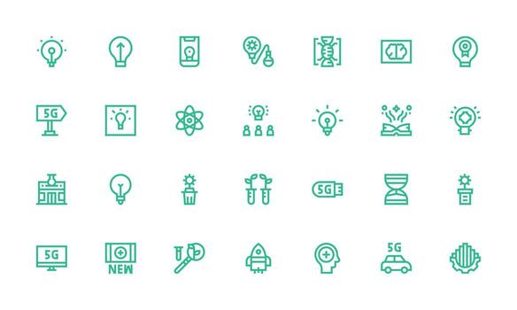 28 Innovation Icons in Bold Line Aesthetic Scalable Icons for Cross-Platform Interfaces vector