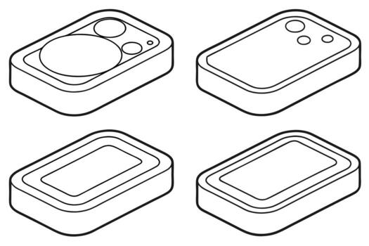 rectangular contenedores con circular compartimentos círculos vector