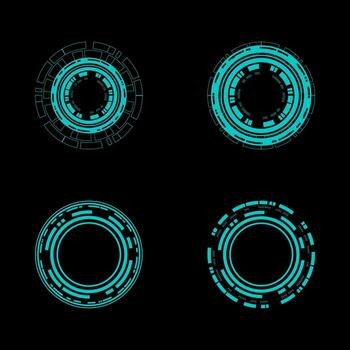 A series of blue circles displayed against a solid black background, creating a simple yet striking visual pattern. vector