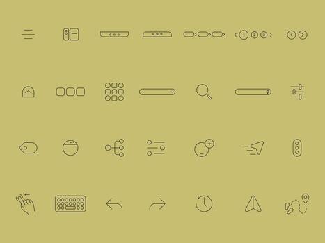 Navigation Outline Icons Collection for UI UX Modern Cuteline Style vector