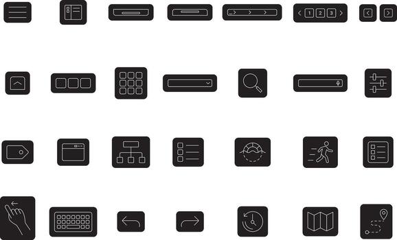 Navigation Outline Icons Collection for UI UX Modern Apps Style vector
