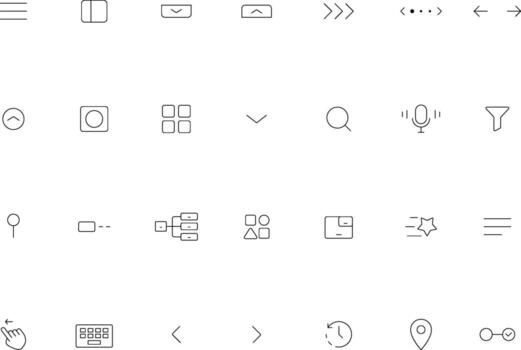Navigation Outline Icons Collection for UI UX Minimalist Linear Style vector