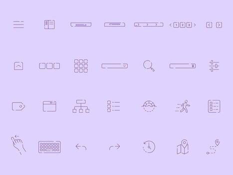 Navigation Outline Icons Collection for UI UX Modern Disconnected Style vector