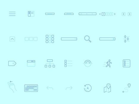 Navigation Outline Icons Collection for UI UX Modern Duotone Style vector