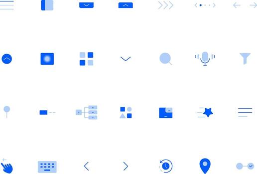 Navigation Outline Icons Collection for UI UX Minimalist Duocolor Style vector