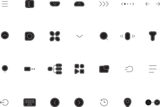 Navigation Outline Icons Collection for UI UX Minimalist Buttton Style vector