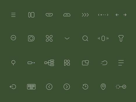 Navigation Outline Icons Collection for UI UX Minimalist Bold Style vector