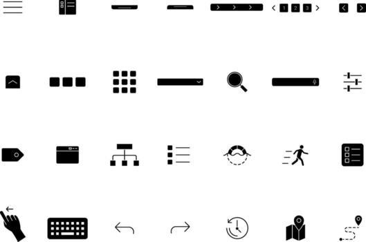 Navigation Outline Icons Collection for UI UX Modern Solid Style vector