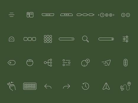 Navigation Outline Icons Collection for UI UX Modern Bold Style vector