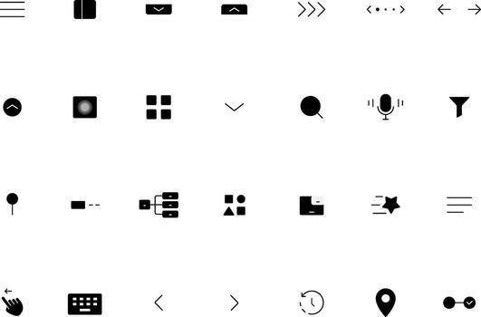 Navigation Outline Icons Collection for UI UX Minimalist Solid Style vector