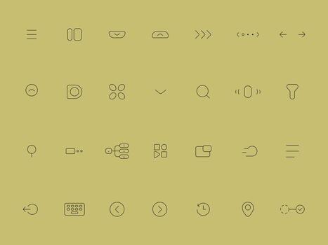 Navigation Outline Icons Collection for UI UX Minimalist Cuteline Style vector