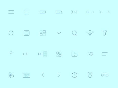 Navigation Outline Icons Collection for UI UX Minimalist Duotone Style vector