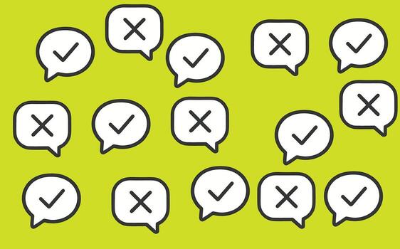 modelo de habla burbujas con si y No símbolos, Perfecto para carteles, sitios web, y creativo digital proyectos vector