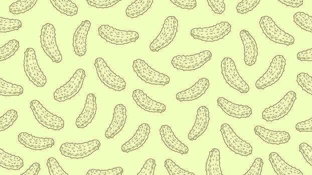 Cucumber seamless pattern background. pickle sketch or cucumber doodle wallpaper, pickle seamless motif on light green vector