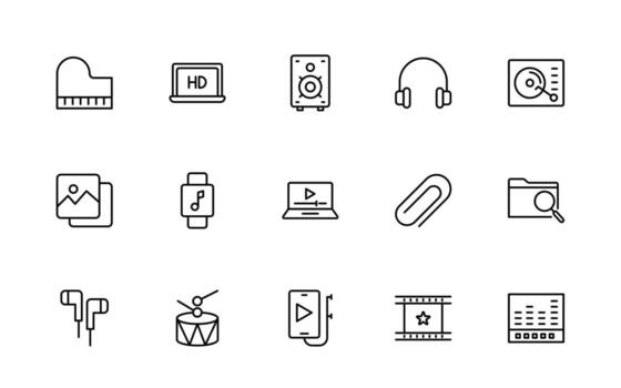 Settings, Gear icon Collection. Containing options, configuration, preferences, adjustments, operation, gear, control panel, equalizer, management, optimization and more. vector