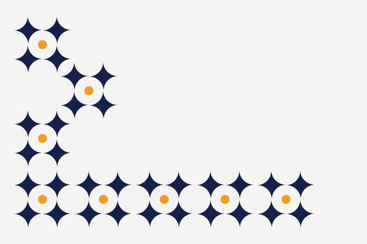 elegante geométrico antecedentes presentando resumen como una estrella Armada formas con naranja círculos en un esquina modelo disposición. moderno minimalista diseño ideal para presentaciones, carteles, plantillas, y creativo vector