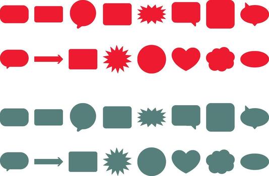 Modern geometric shapes in red and green for infographics and data visualization uses vector