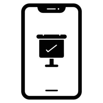 Mobile App Interface Showing a Completed Presentation Checklist on Smartphone Screen Positive and Efficient Project Management Symbol vector