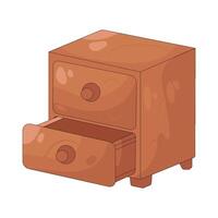 Wooden drawer with two compartments vector
