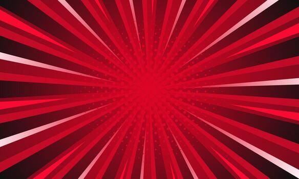 Red radiating lines background vector