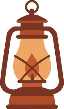 Kerosene lantern with glass globe and handle vector