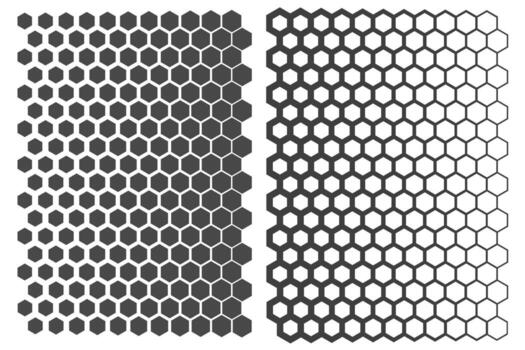 Honeycomb hexagon pattern. Seamless background with net grid. Black geometric abstract mosaic bee cells. Simple hex polygonal graphic. vector