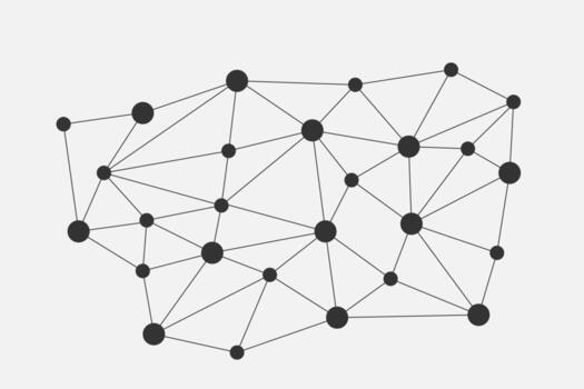 Minimal abstract illustration of a digital network showing interconnected nodes, symbolizing data, technology and communication vector