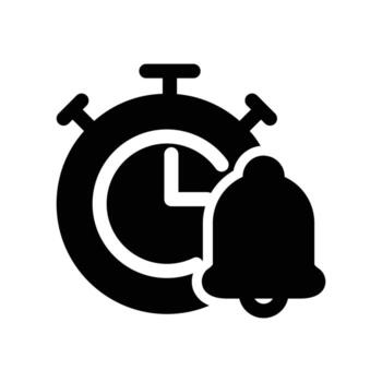 notification bell and watch solid icon design good for web or mobile app vector