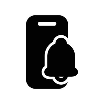 notification bell and smartphone outline icon design good for web or mobile app vector