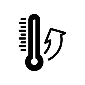 temperature and up arrow solid icon design good for web or mobile app vector